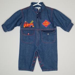 {McKids} Sears Vintage One Piece Fire Chief Jumpsuit